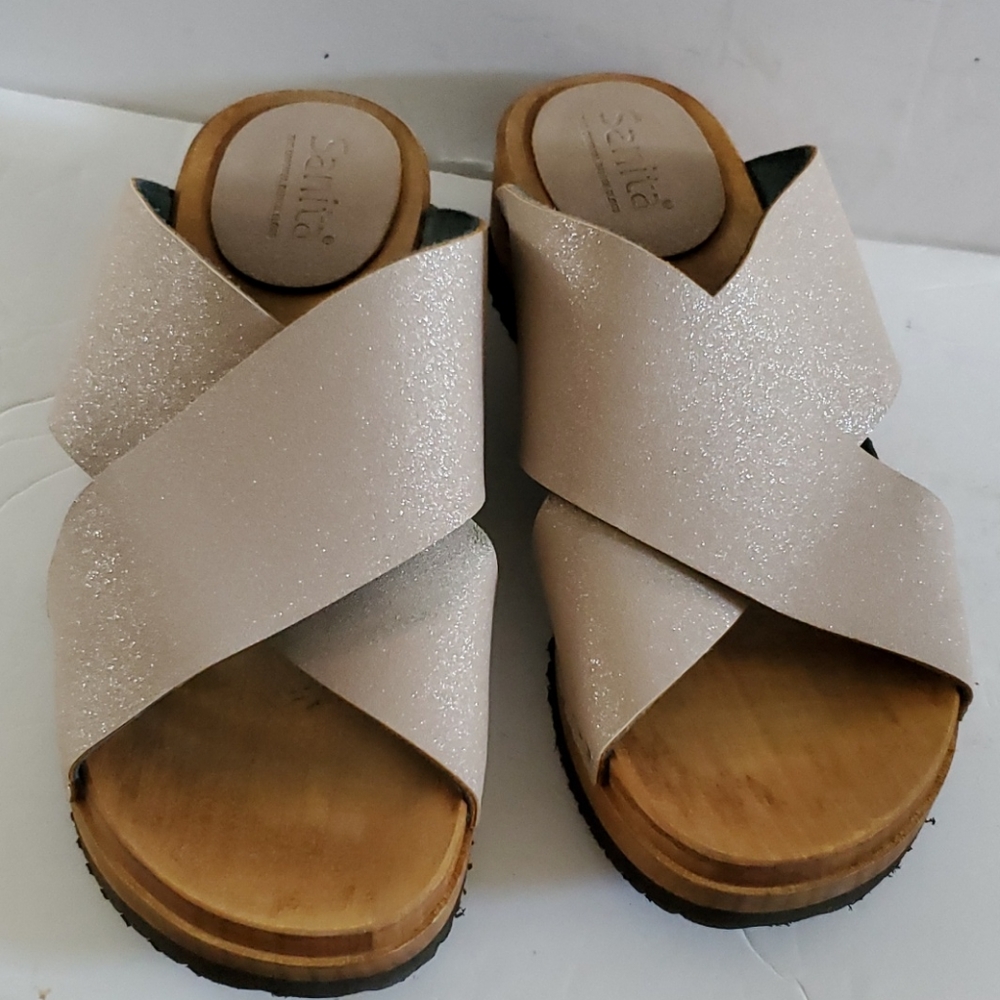 Sanita Tanjay Sport Wooden Flex Sandal Clog Size 8